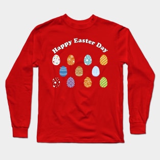 Cute Colorful Easter Egg Hunt Happy Easter Day Long Sleeve T-Shirt